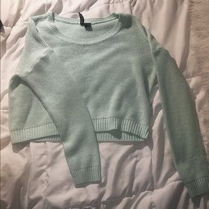 Blue/Green Cropped Sweater